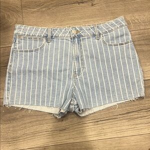 Striped Denim Women's Shorts